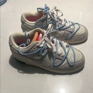 Nike Off-White sneakers, Light Blue and Cream, size 8 women’s size 6 men’s/boys